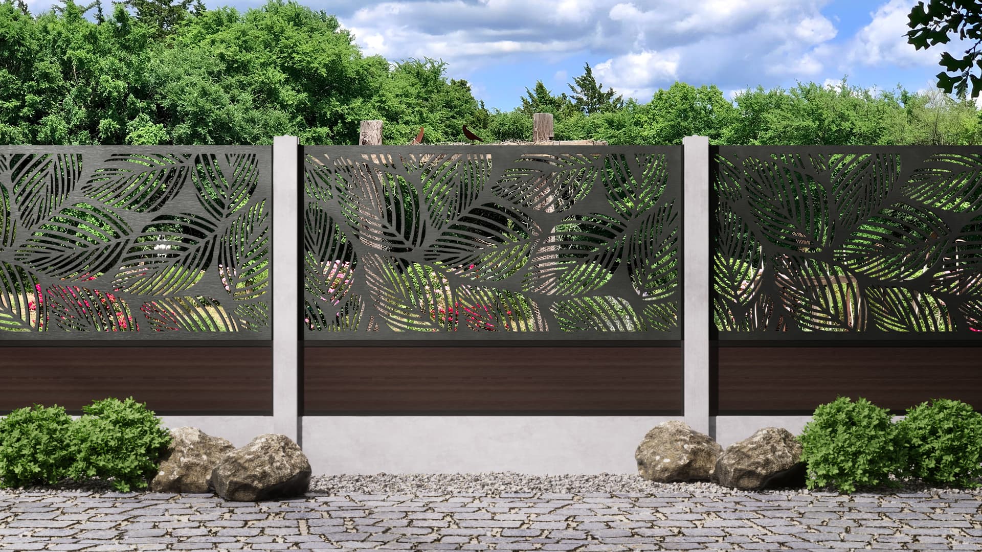 1.2m – Walnut – Sydney Decorative Panel With Fence