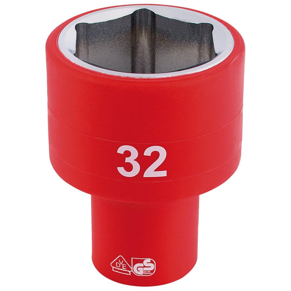 Draper Expert 32017 Fully Insulated Vde Socket 1/2in Sq. Dr. 32Mm each