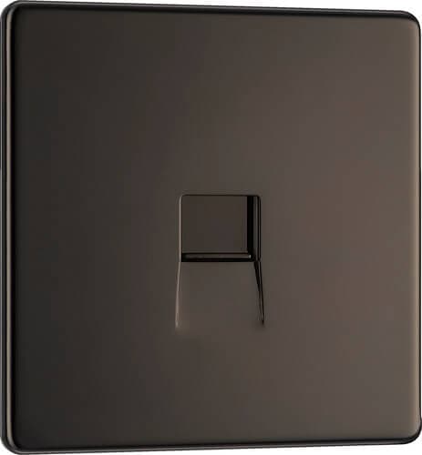 Evolve Brushed Steel (White) 45A Square Switch Double Pole With Led Power Indicator PCDBS74W-01