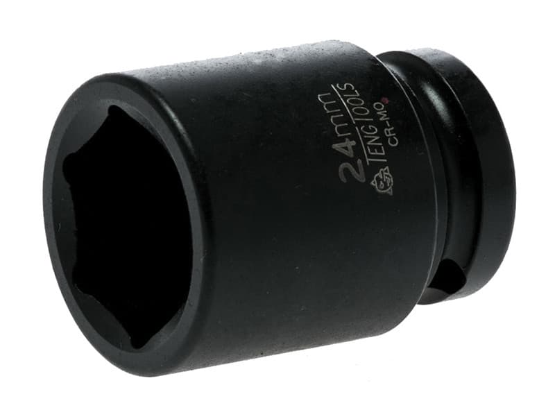 Teng 920524N Impact Socket Hexagon 6-Point 1/2In Drive 24Mm