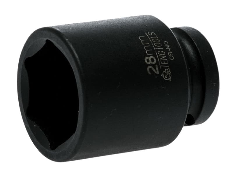 Teng 920528N Impact Socket Hexagon 6-Point 1/2In Drive 28Mm