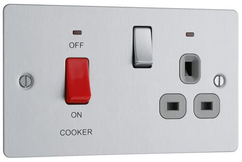 Nexus Metal Polished Chrome Unswitched 13A Fused Connection Unit With Cable Outlet NPC55-01