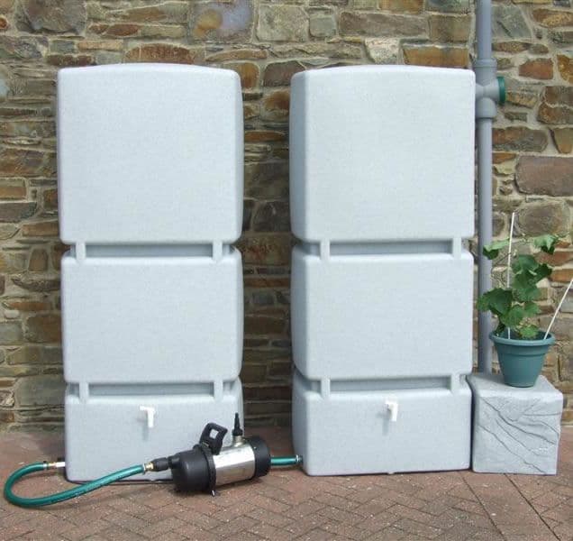 1600L 3P Technik Rain Tank System - Granite (2 x 800L Tanks) Grey Original Organics