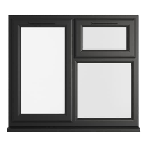 Crystal Double Glazed uPVC Window Black/White Left Hung 1040mm x 1190mm Clear