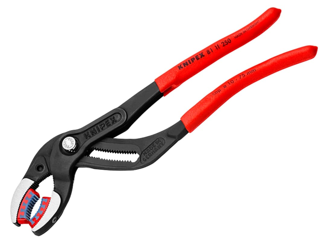 Knipex 81 11 250 Siphon and Connector Pliers Black Atramentized Finish 250mm 81 11 250 SB