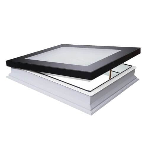 Type F Manual Opening Flat Roof Window - 600mm x 900mm Triple Glazed Black