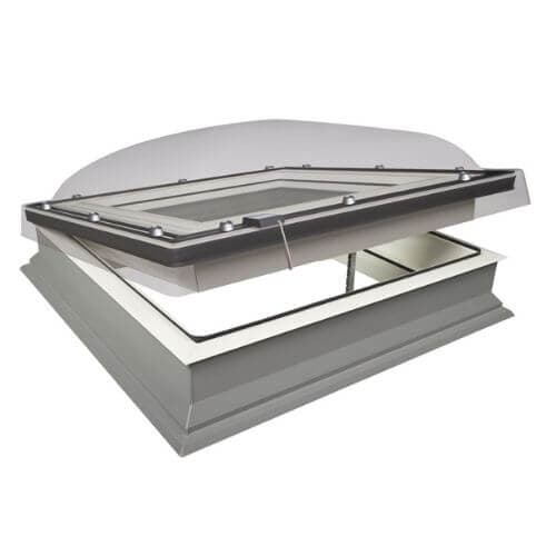 Domed Electrical Opening Flat Roof Window - 900mm x 1200mm Double Glazed White