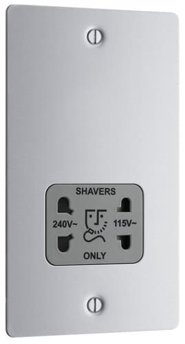 Nexus Metal Polished Chrome Dual Voltage Shaver Socket NPC20W-01