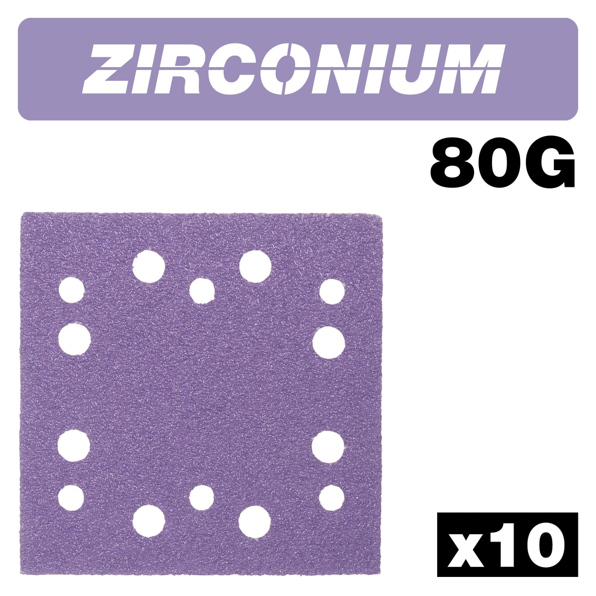 Trend Zirconium 1/4 Sheet Sanding Sheet 10Pc 114Mm X 110Mm 80 Grit Pk 1 AB/QTR1/80Z
