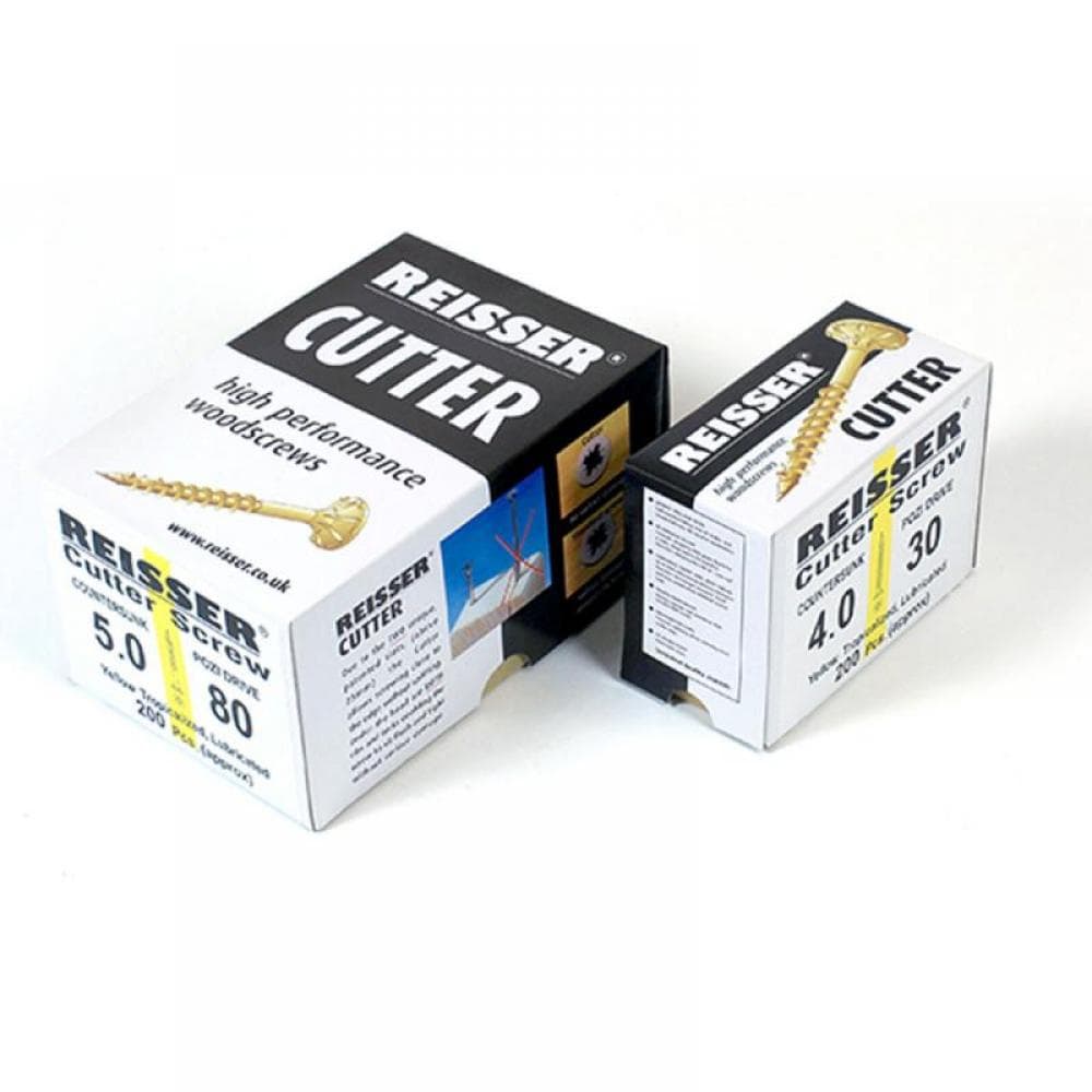 Reisser 8221S220602002 Cutter Csk Pozi Yellow Woodscrew 6.0 X 200Mm Cp (Box Of 100)