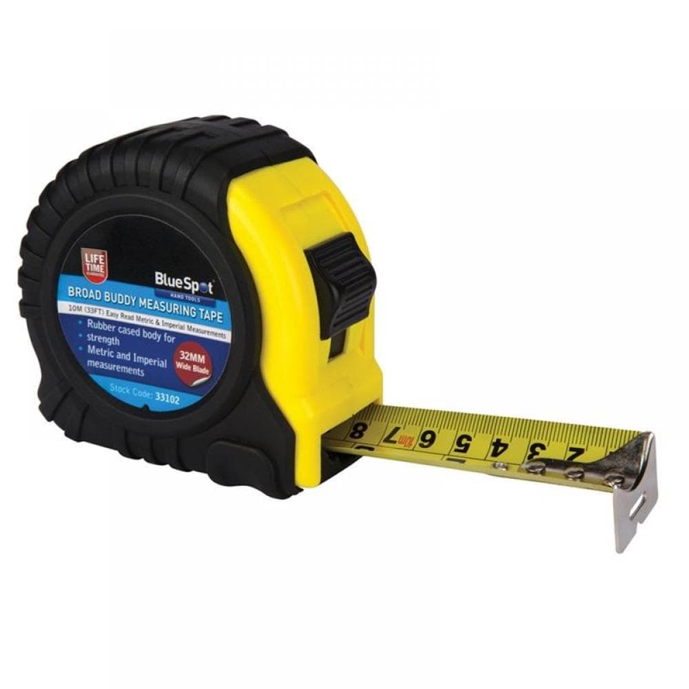 Bluespot Tools 33102 Broad Buddy Pocket Tape 10M/33Ft (Width 32Mm)