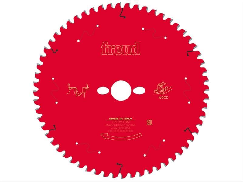 Freud F03FS09760 Wood Mitre Saw Blade 260 X 30 X 2.4/1.8Mm X 60T