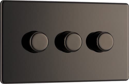 Evolve Brushed Steel (White) Double Light Switch 20A 16Ax 2 Way PCDBS42W-01