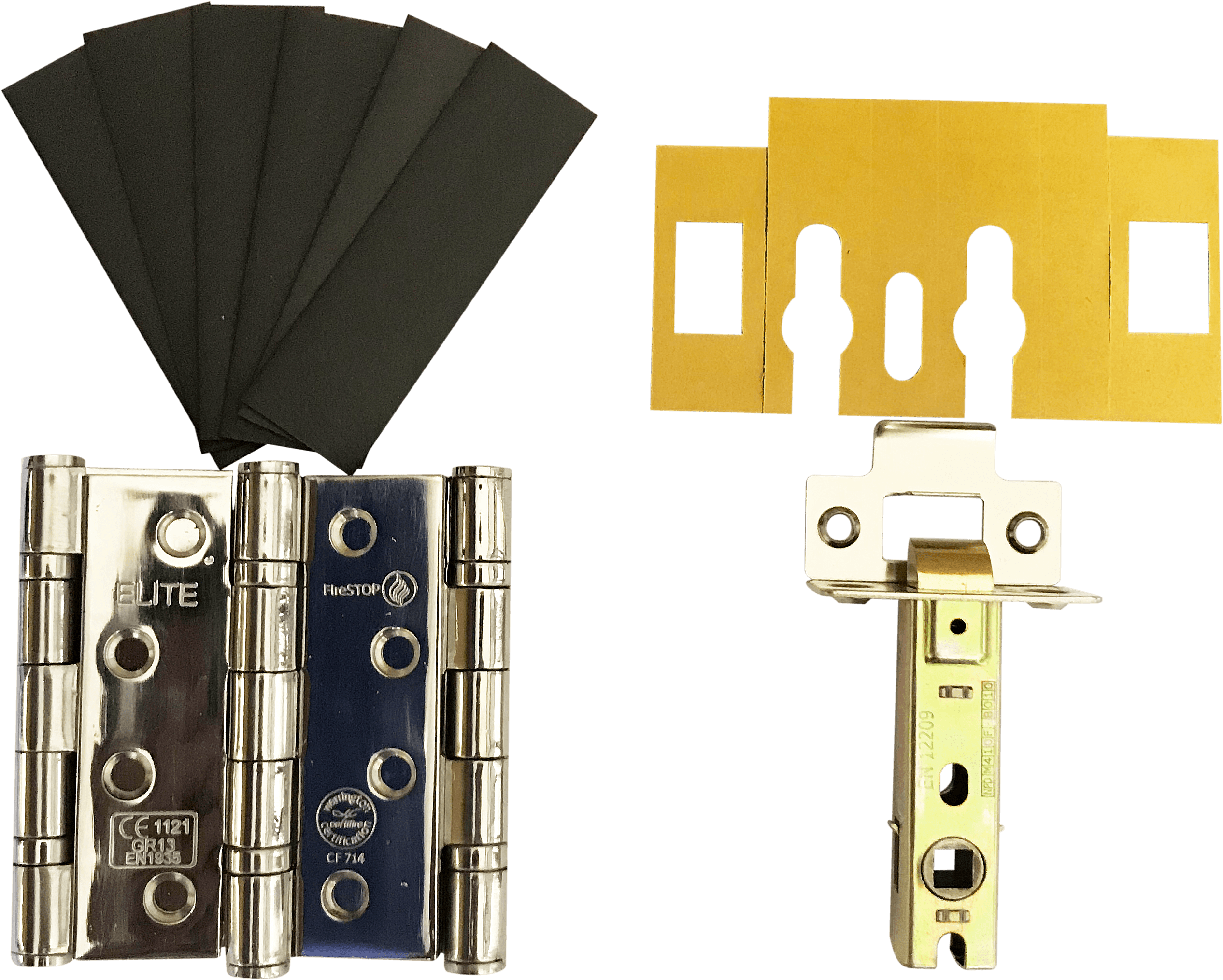 4FireDoors Grade 13 Hinges & Tubular Latch Pack in Chrome