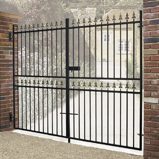 Corfe Premium Tall Flat Double Metal Gates 3658mm GAP x 1778mm High Zinc & Powder CFZP65
