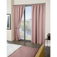 NewEdgeBlinds Woven Thermal Blackout Pencil Pleat Curtains - Blush Pink / 168cm / 137cm