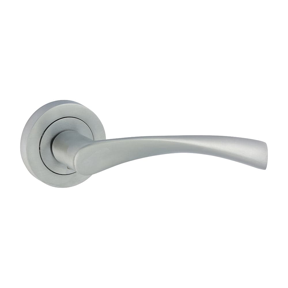 Edleston Lever on Rose Door Handle – Satin Chrome - 51mm