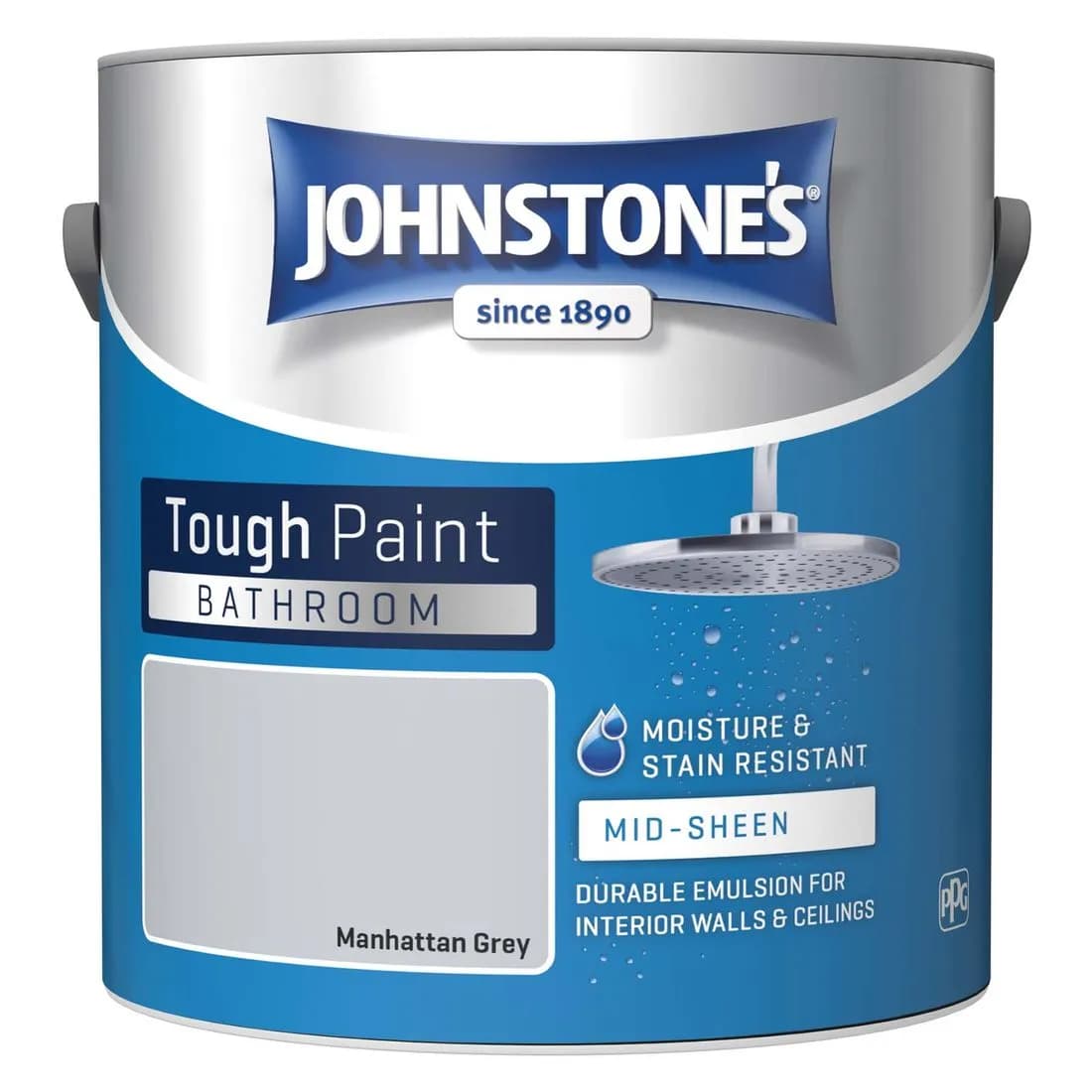 Johnstones Manhattan Grey Bathroom Mid Sheen 2.5L
