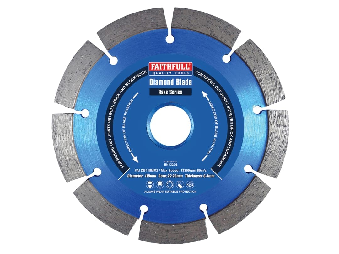 Faithfull Mortar Raking Diamond Blade 115 x 22mm FAIDB115MR2