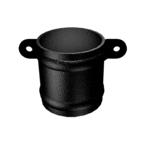 Cast Aluminium Round Downpipe Loose Collar Eared - 63mm Black (9005 Leatherette)