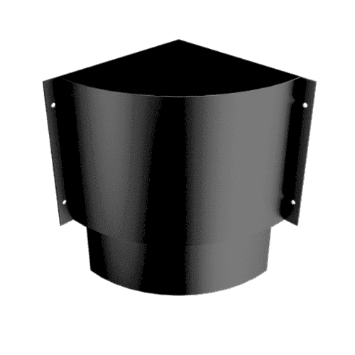 Aluminium Round Swaged Numina Corner Hopper - 76mm PPC Finish Black (9005 Matt)