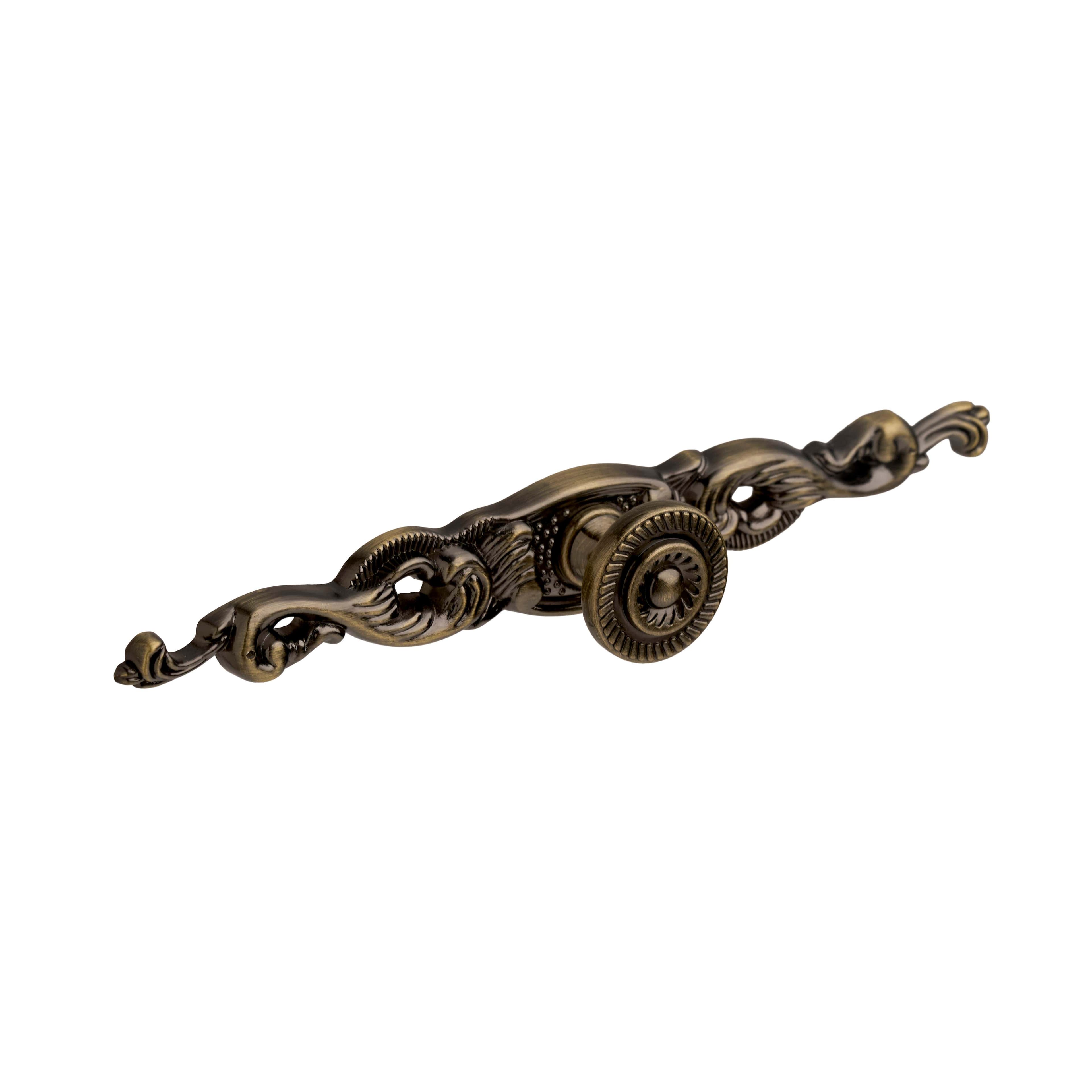Baroque Ornate Cabinet/Drawer Knob With Backplate - Antique Brass - Elite Knobs & Handles