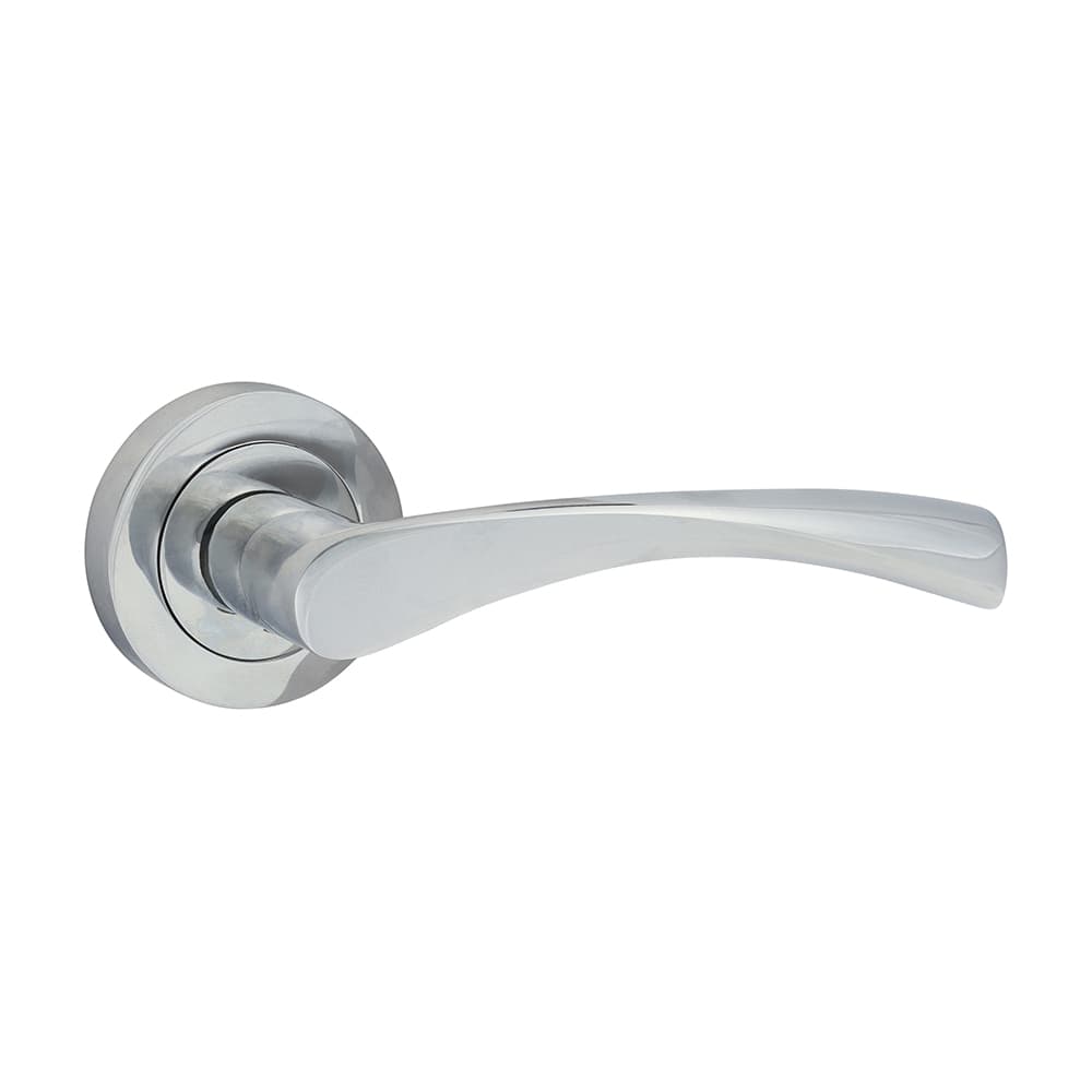 Timco Edleston Lever On Rose Handles - Polished Chrome Blister Pack 1 200559