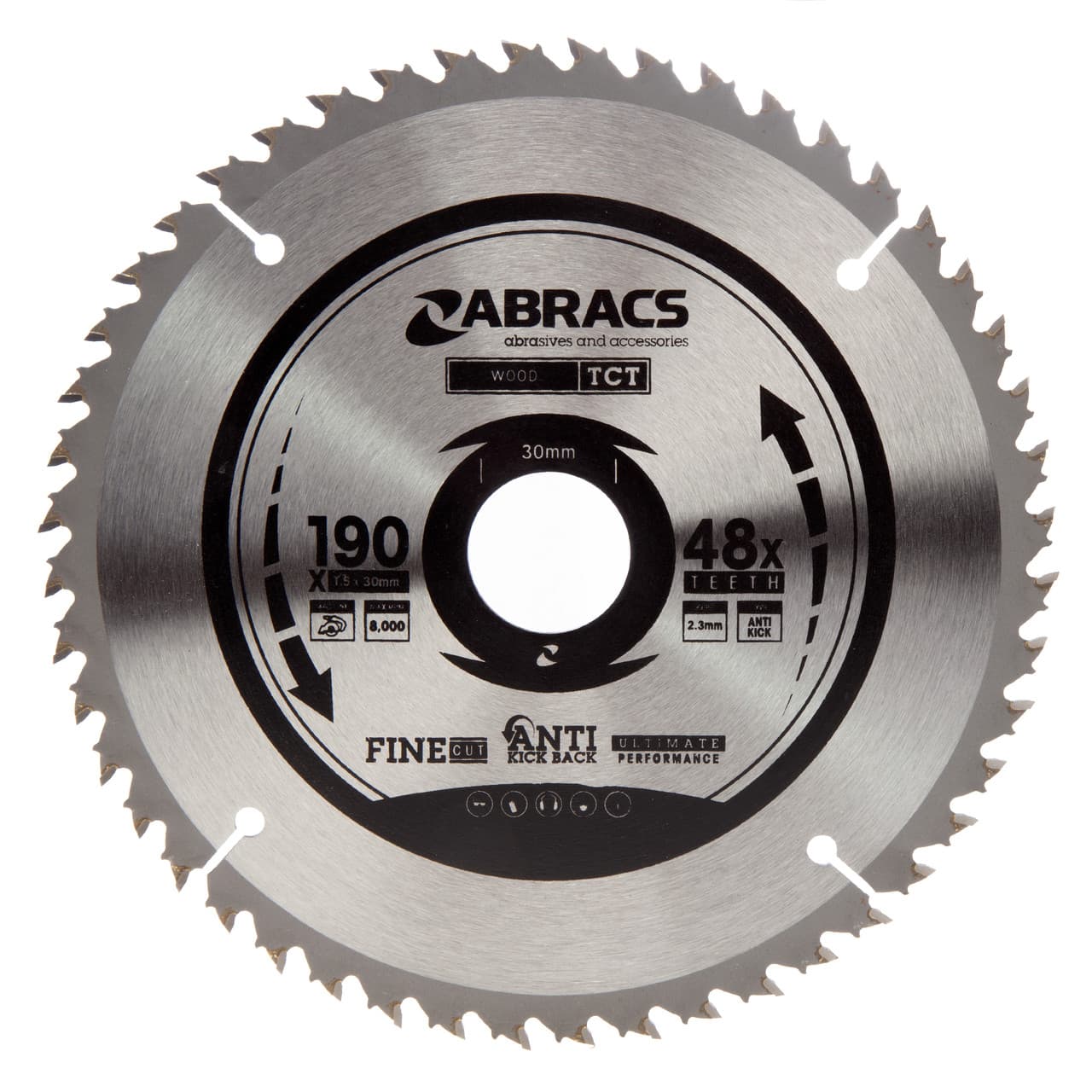Abracs Tct19048 Tct Circular Saw Blade For Wood 190 X 30Mm X 48T