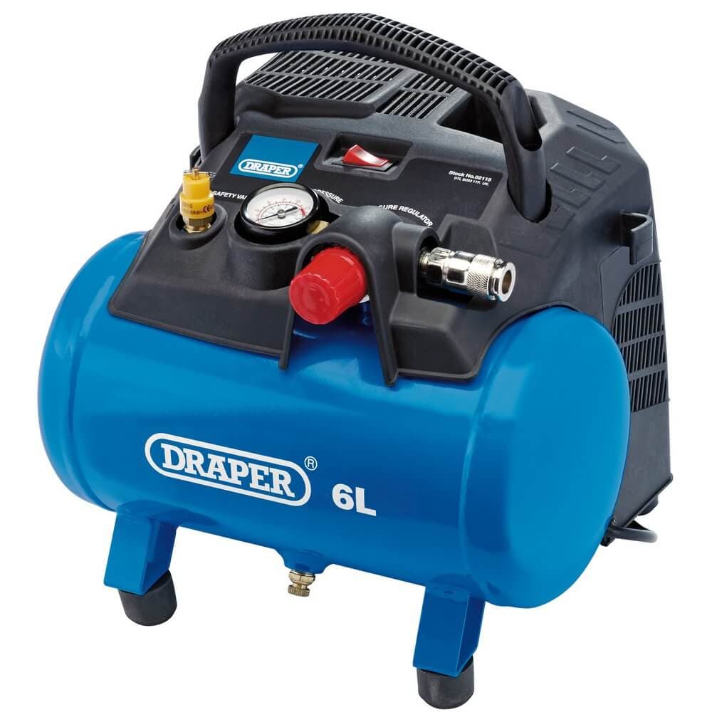 Draper 02115 Oil-Free Air Compressor 6L 1.2Kw each