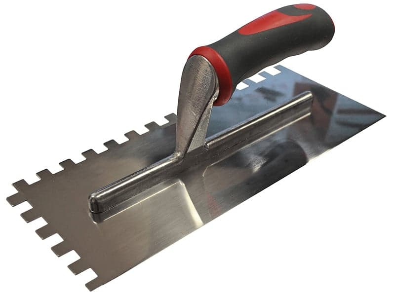 Faithfull 5203288826 Notched Trowel Serrated 10Mm Stainless Steel Soft Grip Handle 13 X 4.1/2In