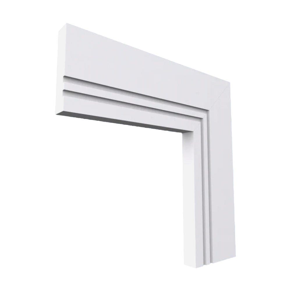 Square Edge Grooved 2 MDF Architrave White Primed 4200mm x 70mm x 18mm