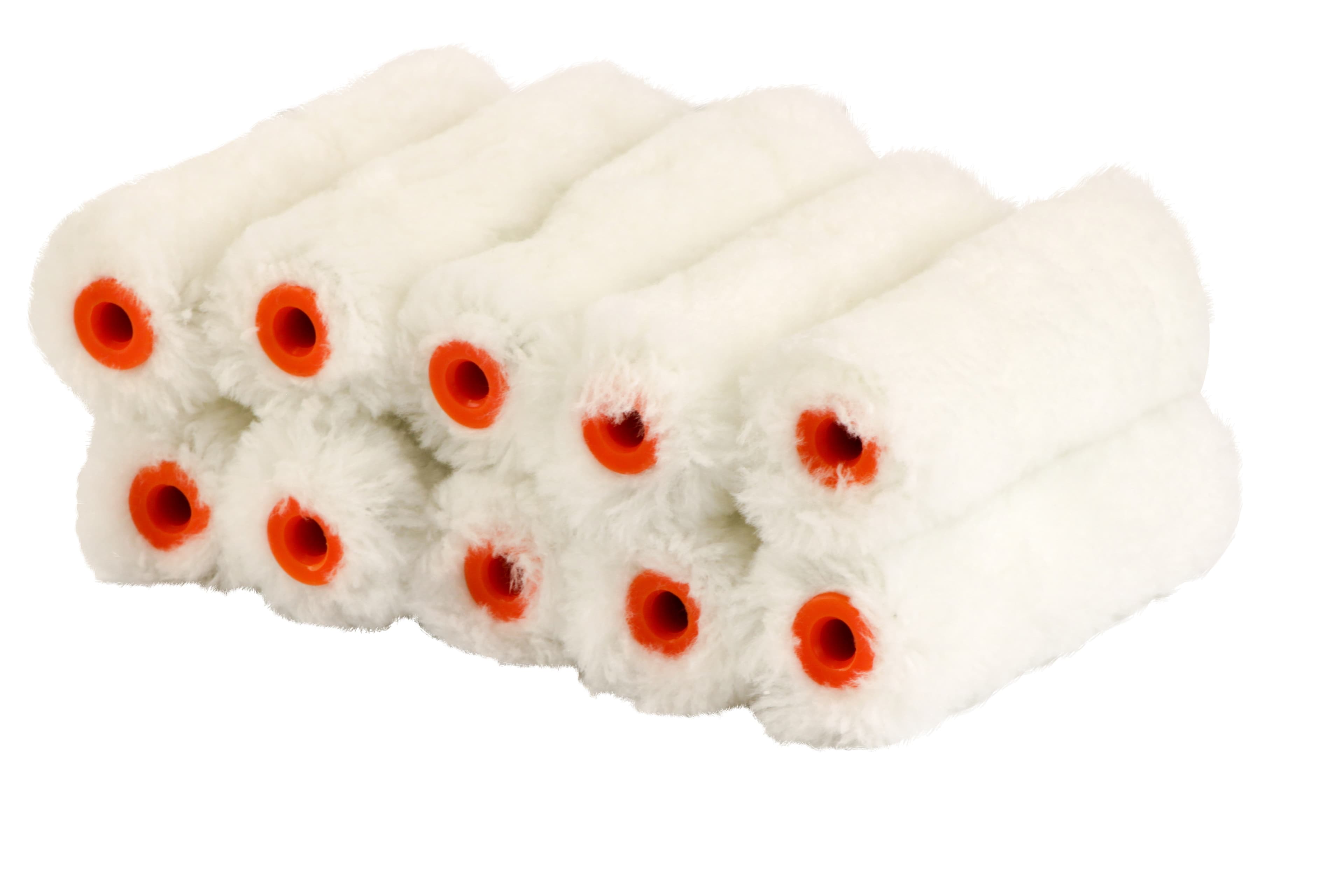 4Trade White Pack of 10 Mini Emulsion Rollers, 4in