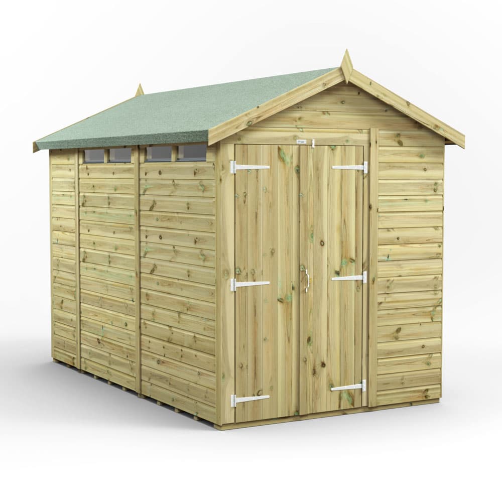 Powersheds 10x6 Premium Powersheds Security Apex Double Doors