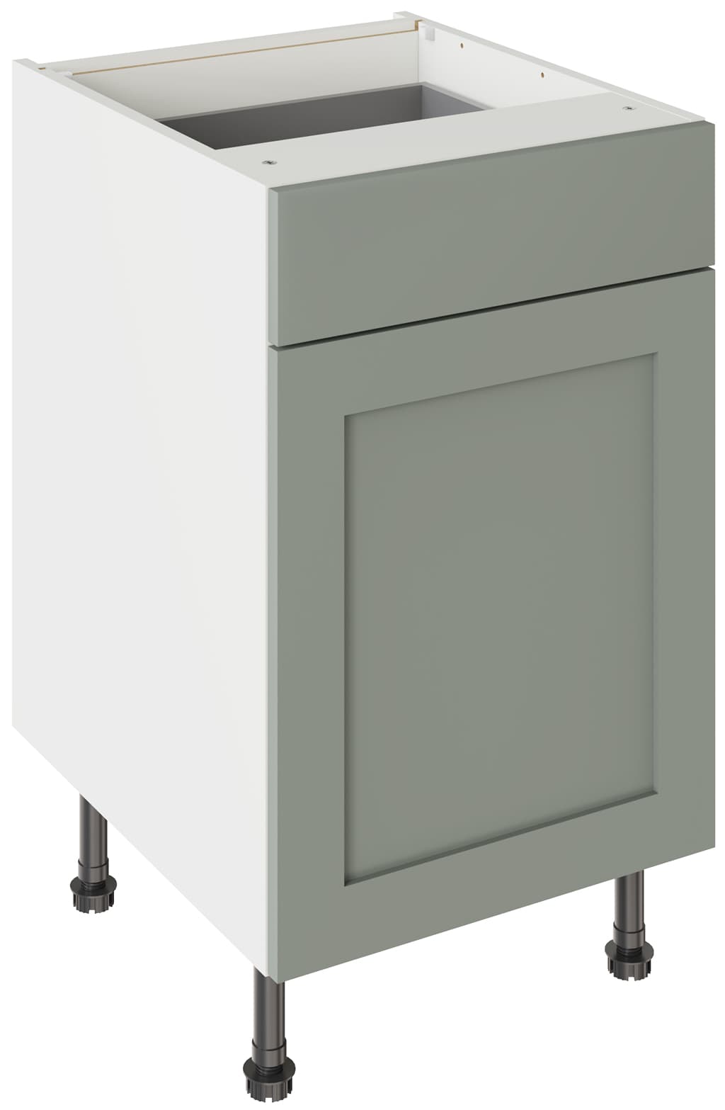 Flatpack 500 Drawerline Base Cabinet Shaker Ultra Matt Sage Green