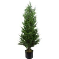 Dyzi Artificial Cedar Tree Natural Wood Trunk 120cm - Green