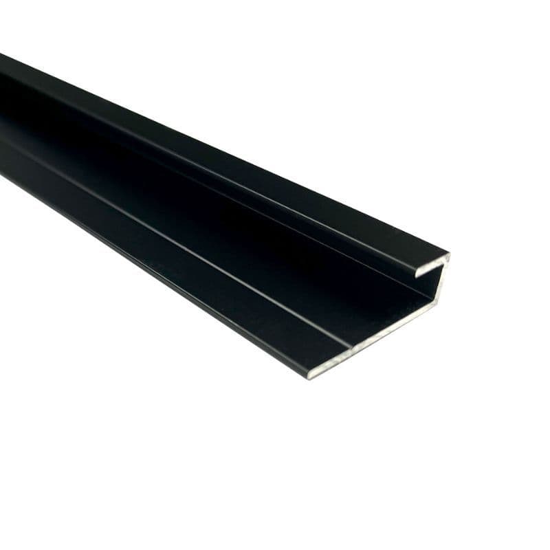 Compact Composite Wall Panel 4mm End Cap - 2440mm Black Tile