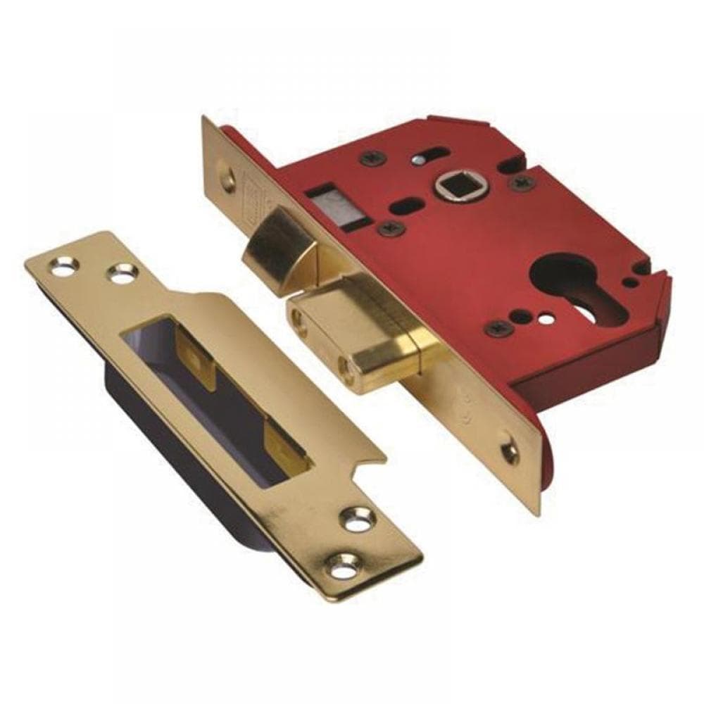 Union JL22EUS-PB-3.0 Strongbolt 22Eu Eus-Pb-3.0 Euro Sashlock Plated Brass 81Mm 3In