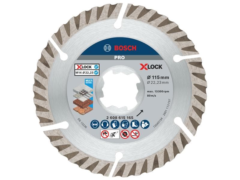 Bosch Powertool Accessories 2608615165 Pro Multi Material Diamond Cutting Disc 115 X 2 X 22.23Mm